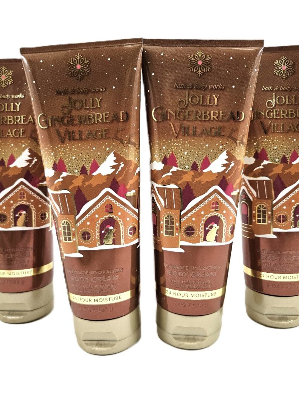 Lot 4 Bath & Body Works Jolly Gingerbread Village Body Cream New Retired Holiday